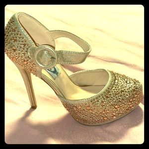 Champagne Rhinestone High Heels